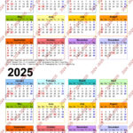 2024 2025 Colorful Calendar Printable, Yearly Calendar, 12 Months With Regard To Printable Calendar 2024   2025