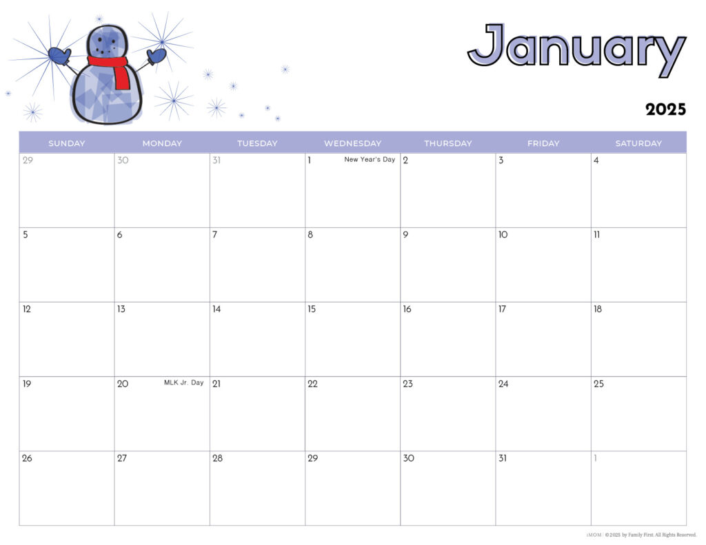 2024 2025 Printable Calendars For Kids   Imom Within Free Printable Children&#039;s Calendar 2025