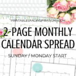 2024 2025 Two Page Calendar Monthly Spread – Free Printable For Printable Calendar 2 Months Per Page 2025