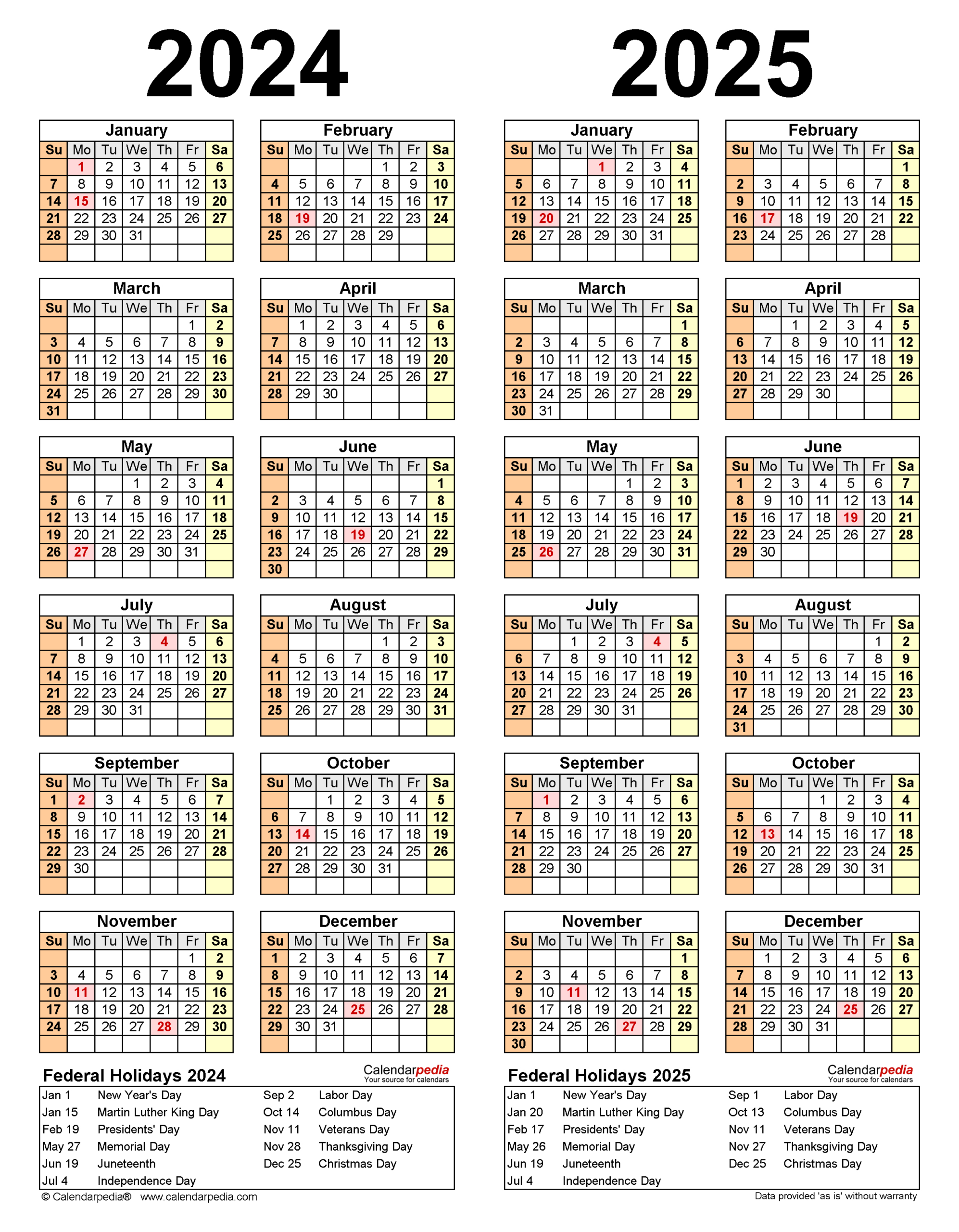 2024-2025 Two Year Calendar - Free Printable Excel Templates for Timeshare Calendar 2025 Printable