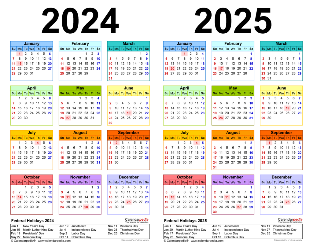 2024 2025 Two Year Calendar   Free Printable Pdf Templates Throughout August 2024 To July 2025 Calendar Printable