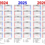 2024 2026 Three Year Calendar   Free Printable Pdf Templates Throughout 3 Year Calendar 2024 To 2025 Printable