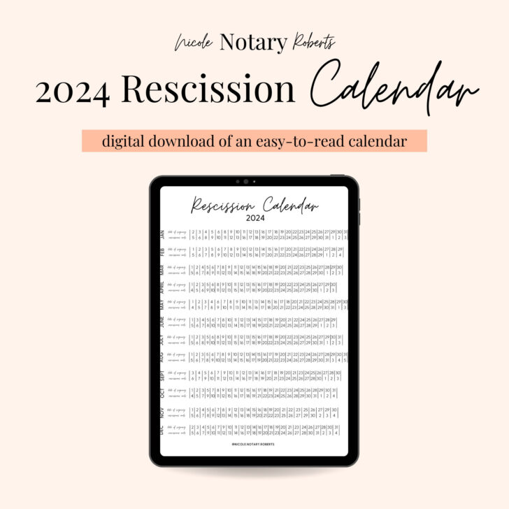 2025 Rescission Calendar Printable