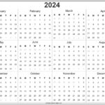 2024 Year Calendar | Yearly Printable Intended For Annual Calendar Printable 2025