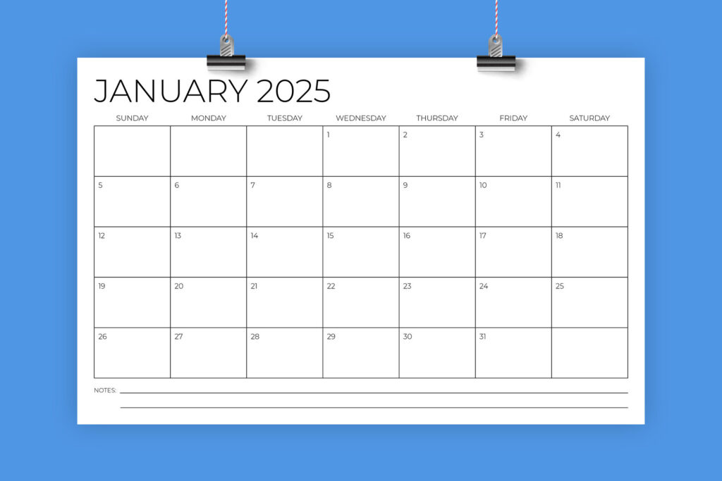 2025 11X17 Calendar Templaterunning With Foxes | Thehungryjpeg For 11X17 2025 Calendar Printable