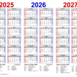 2025 2027 Three Year Calendar   Free Printable Excel Templates Inside 3 Year Calendar 2025 To 2026 Printable