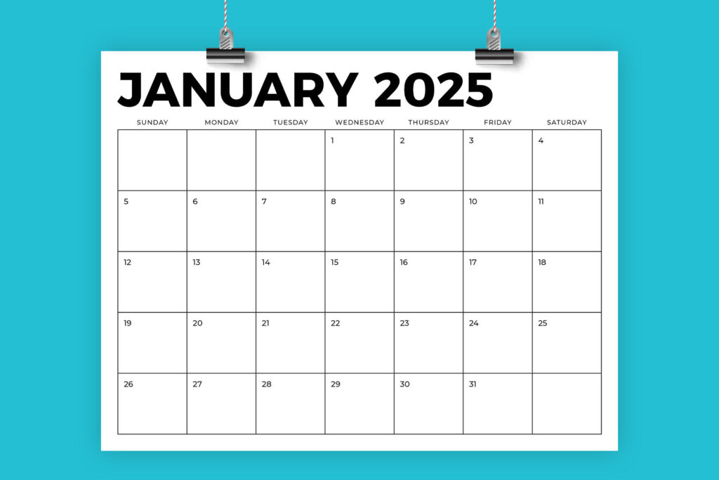 2025 8.5 X 11 Inch Calendar Templaterunning With Foxes For 2025 Calendar 8 5 X 11 Printable Free