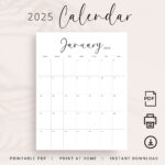 2025 Calendar 2025 Monthly Planner Printable 2025 Vertical Monthly Regarding Free Printable Vertical Monthly Calendar 2025