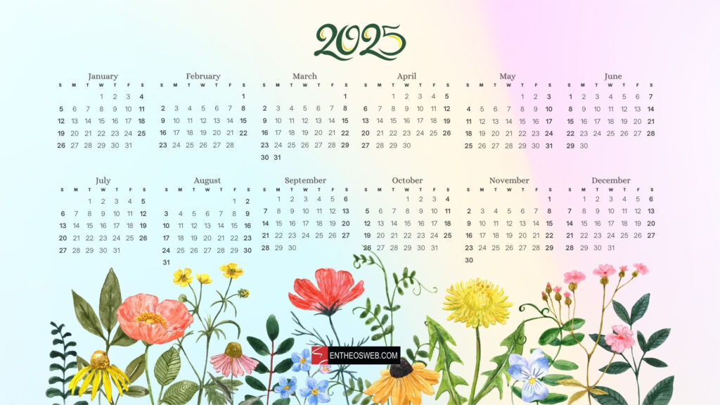 2025 Calendar Desktop Wallpaper (Jpg) & Printables (Pdf) | Entheosweb For Spring 2025 Calendar Printable