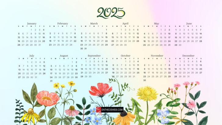 Printable Floral Calendar 2025