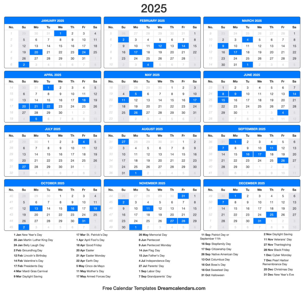 2025 Calendar For Time And Date Printable Calendar 2025