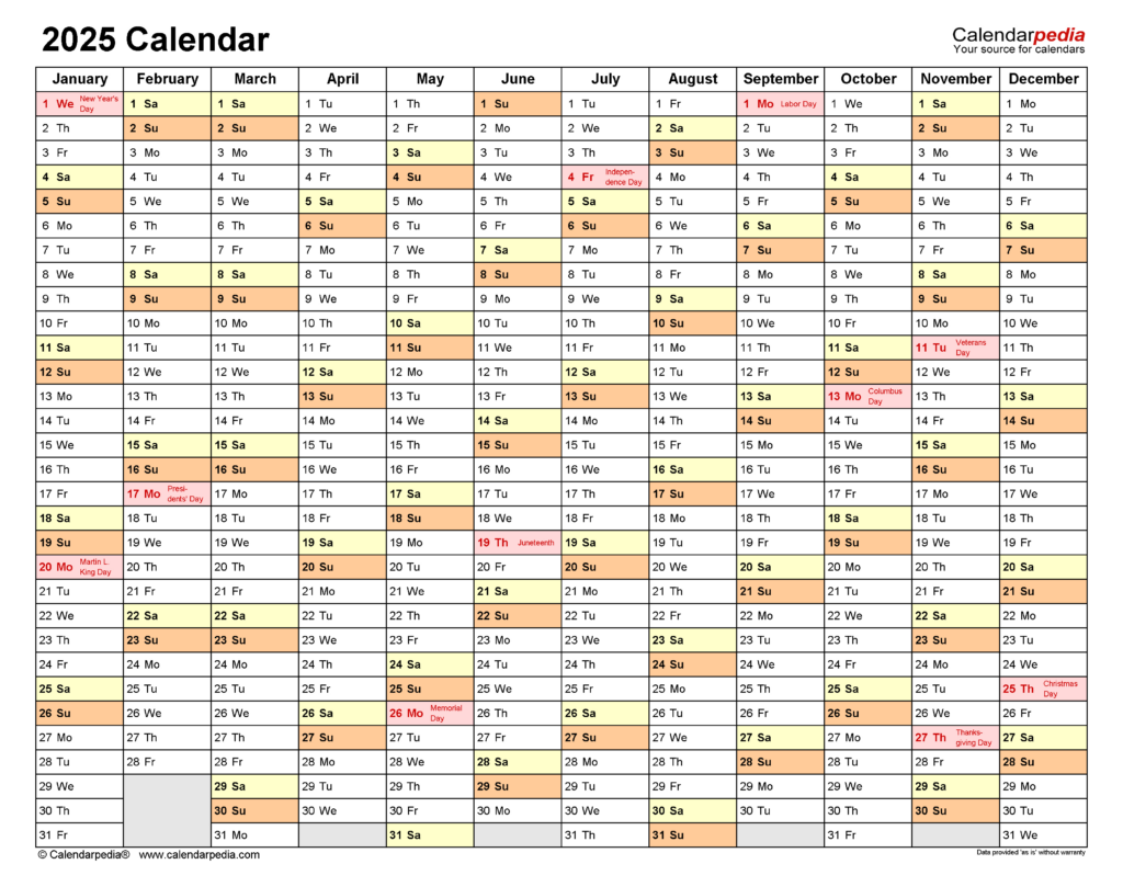 2025 Calendar   Free Printable Pdf Templates   Calendarpedia For Free Printable Pocket Calendar 2025