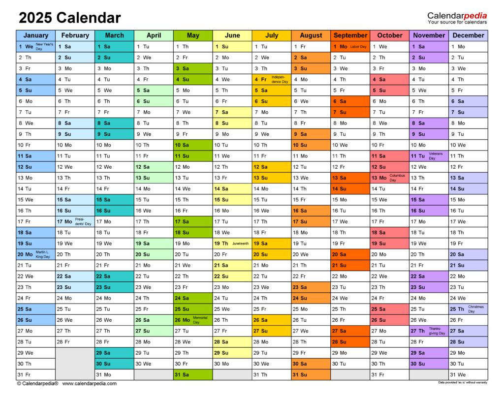 2025 Calendar   Free Printable Pdf Templates   Calendarpedia Inside 2025 Year View Calendar Printable