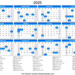 2025 Calendar Inside 2025 Yearly Calendar With Holidays Printable