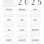 2025 Calendar Printable   18 Cute & Free 2025 Yearly Calendar For 2025 Year Printable Calendar