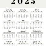 2025 Calendar Printable   18 Cute & Free 2025 Yearly Calendar In 2025 Small Printable Calendar