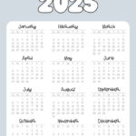 2025 Calendar Printable   18 Cute & Free 2025 Yearly Calendar With Aesthetic Calendar 2025 Printable