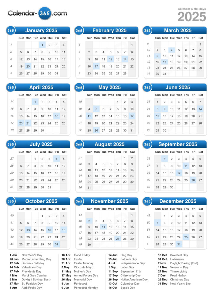 2025 Calendar Regarding Online Calendar 2025 Printable