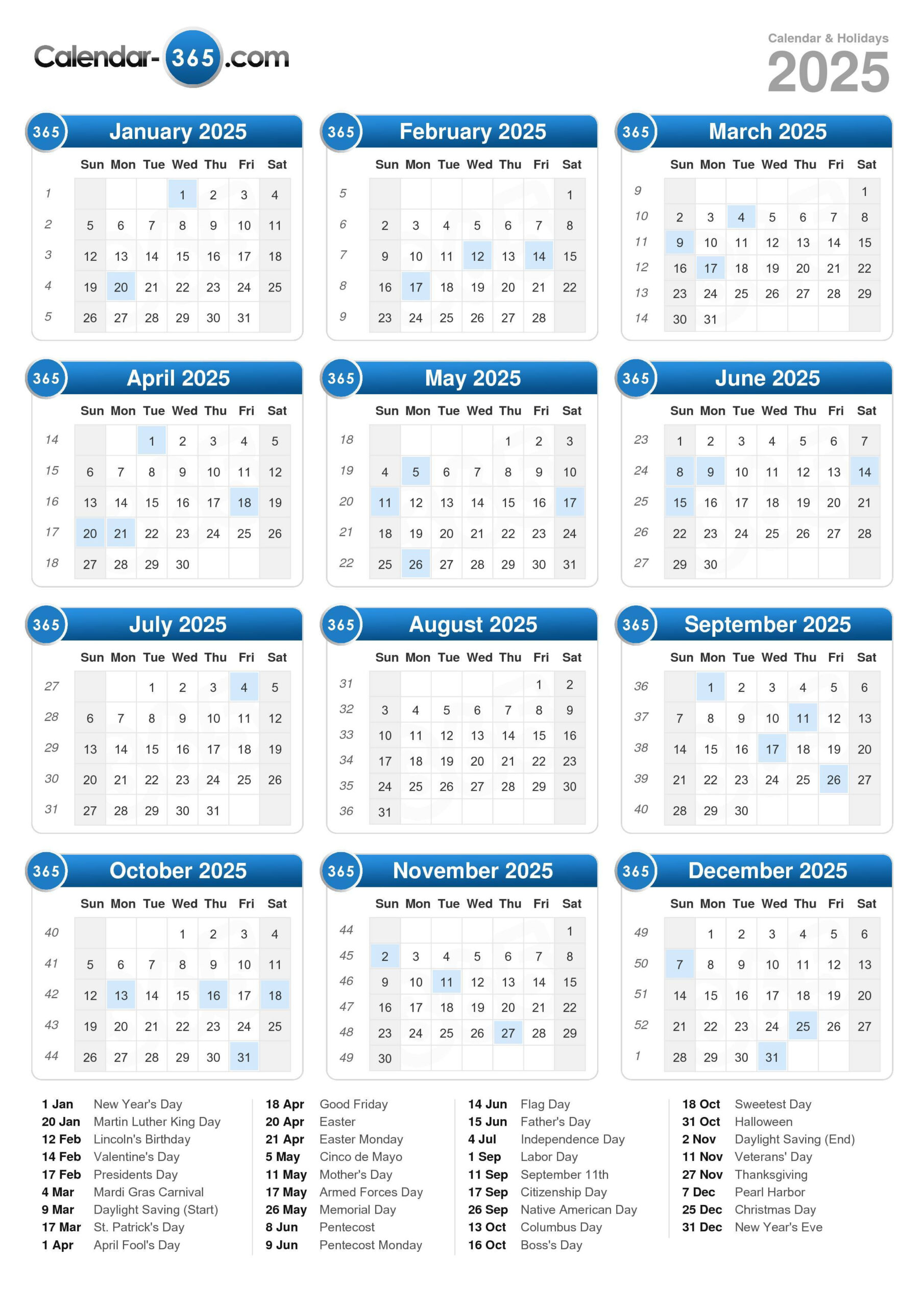 2025 Calendar regarding Online Calendar 2025 Printable