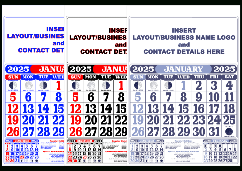 2025 Calendar Template With Moon Phasing And Holidays Throughout 2025 Calendar With Moon Phases Printable