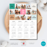 2025 Calendar With Customizable Grid Photo Collage – Strawberry Kit Pertaining To Printable Family Calendar 2025