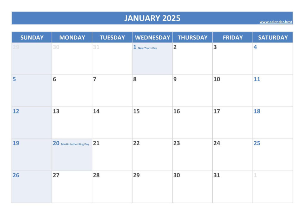 2025 Calendar With Holidays (Us Federal Holidays) Inside 2025 Printable Calendar With Holidays By Month