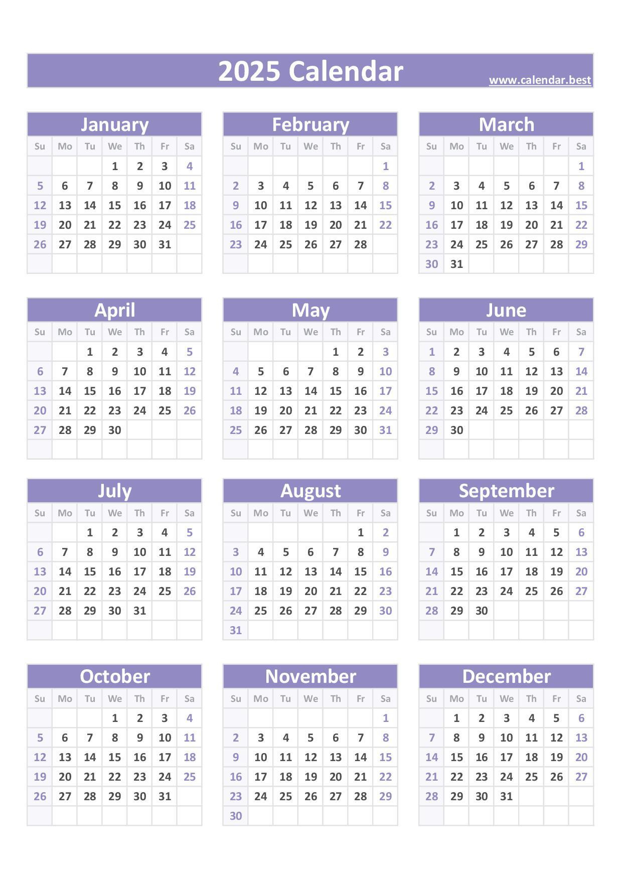 2025 Calendar With Week Numbers for 2025 Calendar Portrait Printable