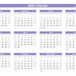 2025 Calendar With Week Numbers Inside 12 Month Calendar 2025 Printable