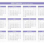 2025 Calendar With Week Numbers (Us And Iso Week Numbers) For Printable Weekly Calendar 2025 Free