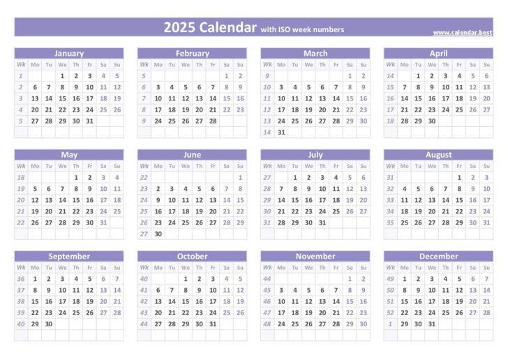 Printable Weekly Calendar 2025 Free