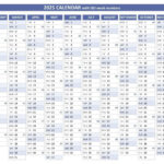 2025 Calendar With Week Numbers (Us And Iso Week Numbers) For Timeshare Calendar 2025 Printable