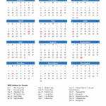 2025 Canada Calendar With Holidays For 2025 Calendar Canada Printable