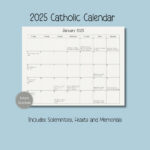 2025 Catholic Calendar, Printable Catholic Calendar, Feasts Inside Traditional Catholic Calendar 2025 Printable