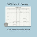 2025 Catholic Calendar, Printable Catholic Calendar, Feasts Pertaining To Catholic Calendar 2025 Printable