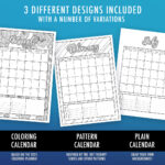 2025 Colouring Calendar With Free Printable Coloring Calendar 2025 For Adults