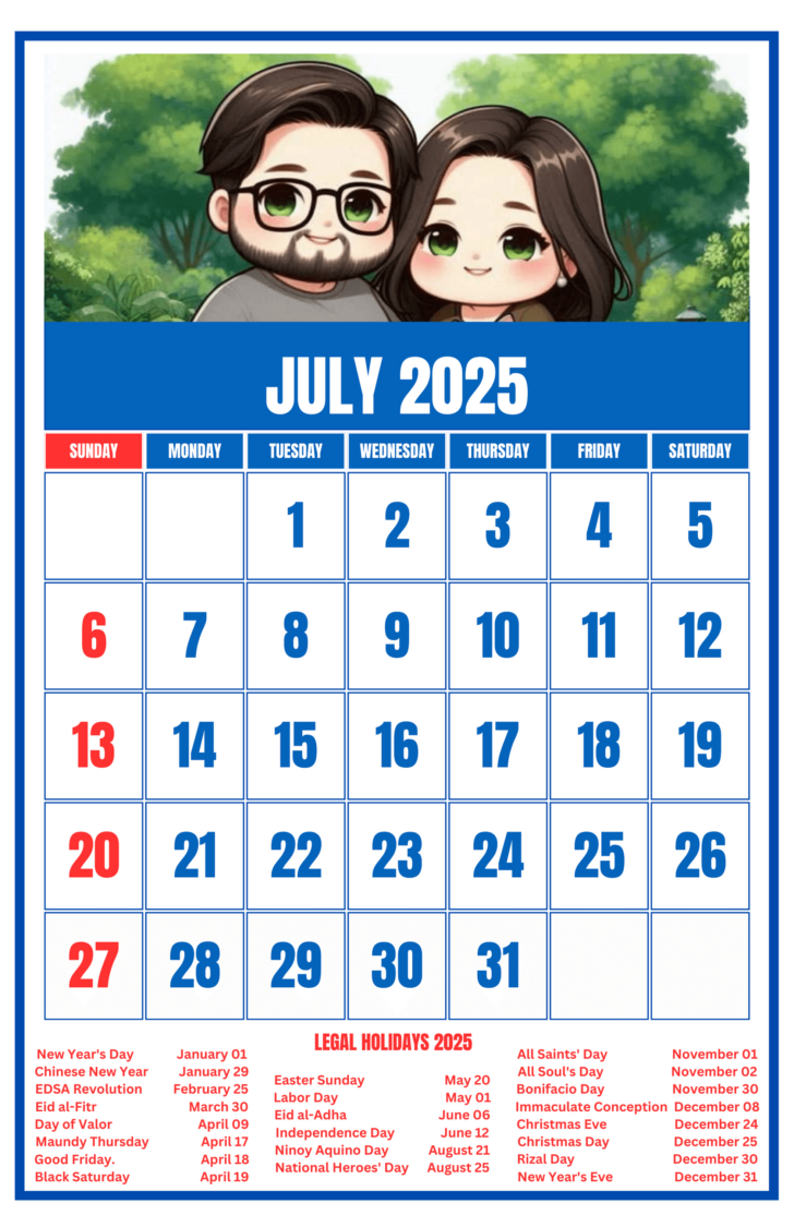 Printable Custom Calendar 2025