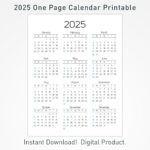 2025 Druckbarer Kalender, 12 Monate Einseitiger Kalender Regarding Calendar 2025 Printable Months