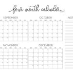 2025 Four Month Calendars   31 Free Printables | Printabulls In 4 Month Calendar Printable 2025