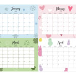 2025 Four Month Calendars   31 Free Printables | Printabulls Inside 4 Month Calendar Printable 2025