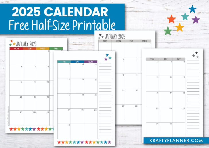 Printable Mini Calendar 2025