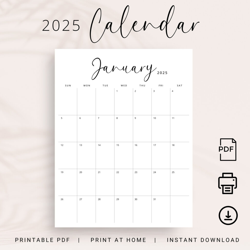 2025 Kalender 2025 Monatsplaner Printable 2025 Vertikaler Intended For Monthly Calendar Printable 2025