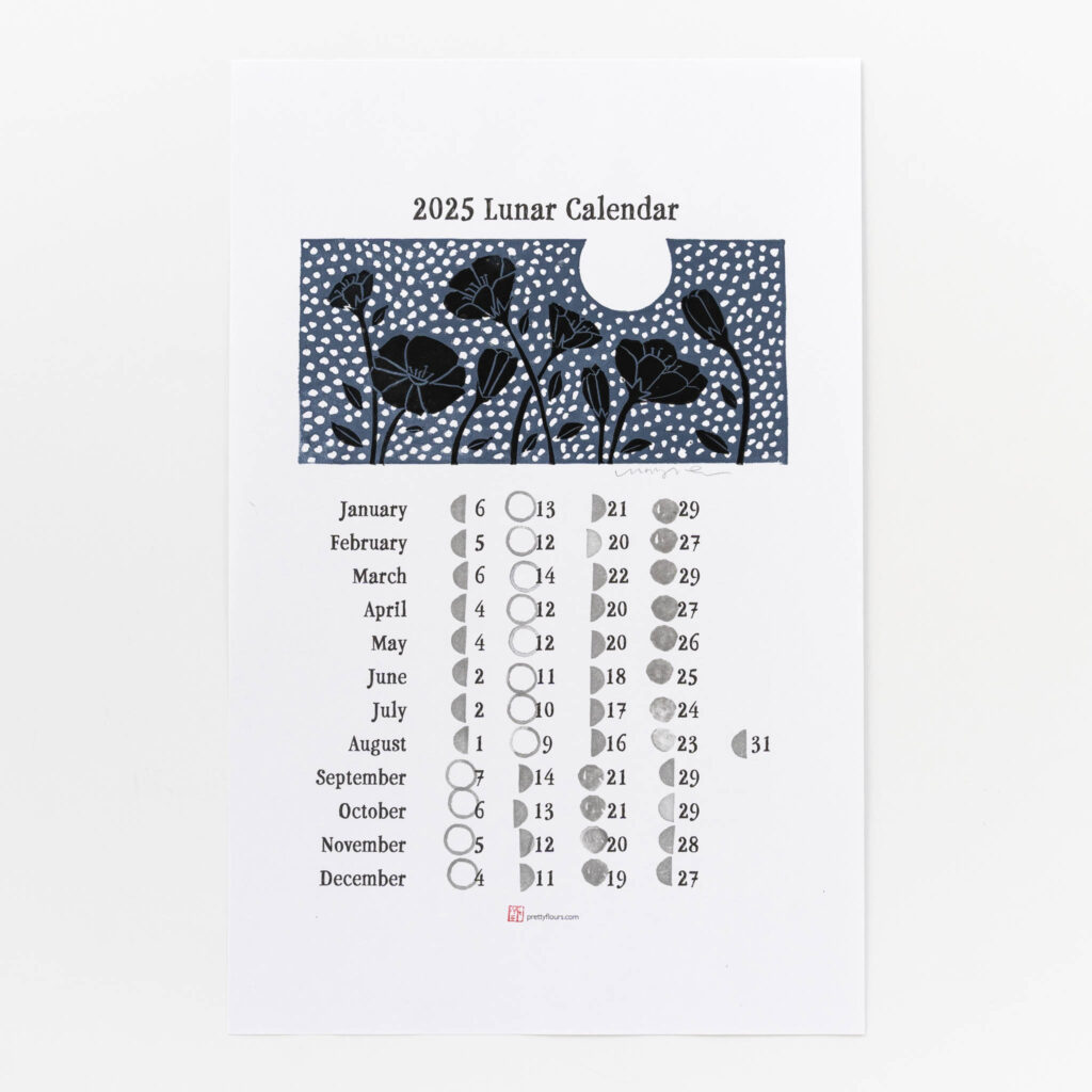 2025 Lunar Calendar – Pretty Flours Within Printable 2025 Lunar Calendar