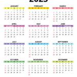 2025 Month Printable Color Calendar. Modern Vector Template In Printable Calendar 2025 Colorful