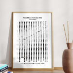 2025 Moon Phase Calendar Poster Art /Printable Pdf Digital Inside Printable Full Moon Calendar 2025