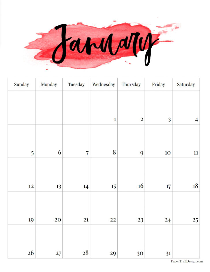 2025 Printable Calendar by Month Vertical