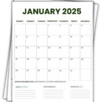 2025 Printable Calendars (56 Free Pdf Printables) For 2025 Portrait Calendar Printable