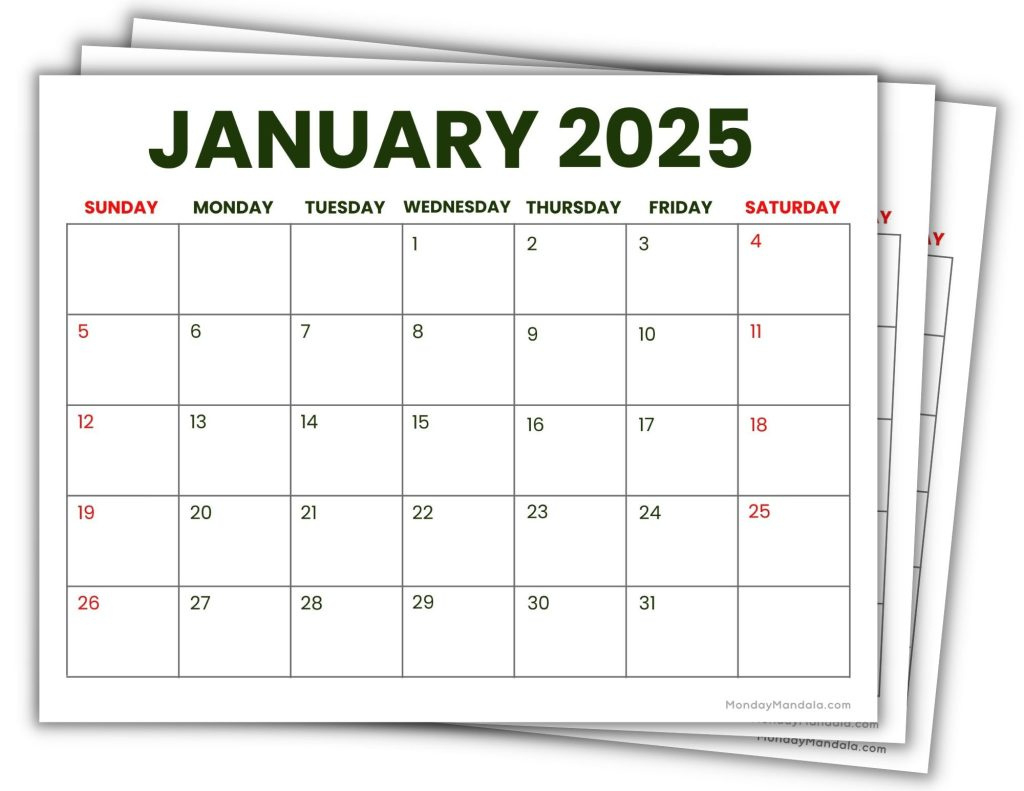 2025 Printable Calendars (56 Free Pdf Printables) intended for Free Printable Monthly Calendar 2025 Landscape