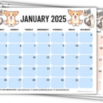 2025 Printable Calendars (56 Free Pdf Printables) Throughout Printable Dog Calendar 2025