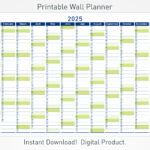 2025 Printable Wall Planner With Minimalist Design, Large Wall For Wall Calendar 2025 Printable