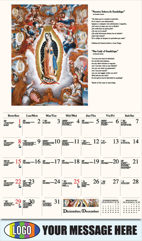 2025 Promotional Calendar | Catholic Art Bilingual | Low As 65¢ For Printable Catholic Calendar 2025